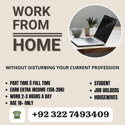 Part time job available, Online Earning, work at home