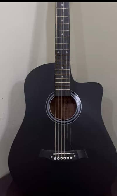 Matte Black Acoustic Guitar (Fender Style) – Brand New Condition + Bag