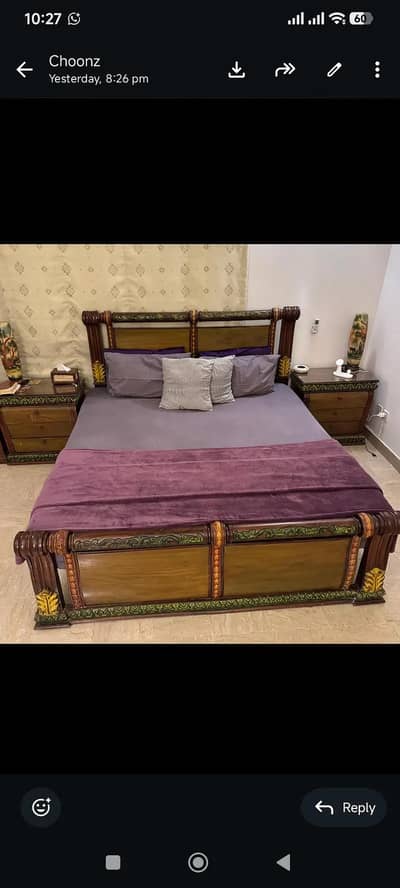 Premium 7-Piece Hand-Carved Shisham Wood Bedroom Set (King Size)