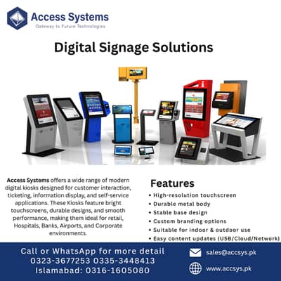 Touch Kiosk | Digital Standee | Interactive Flat Panel | 0335-3448413