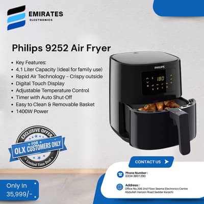 Philips 9252 Air Fryer – Original | Healthy Oil-Free Cooking