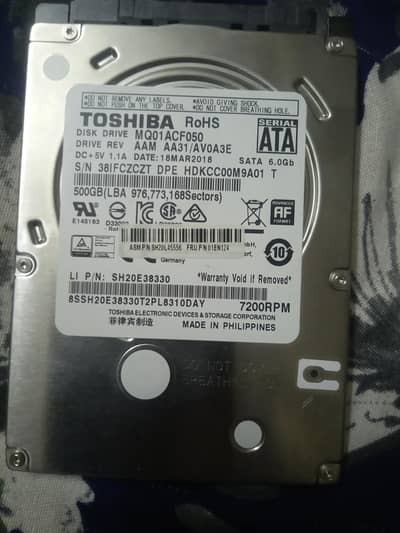 Toshiba small size hard drive 500 gb