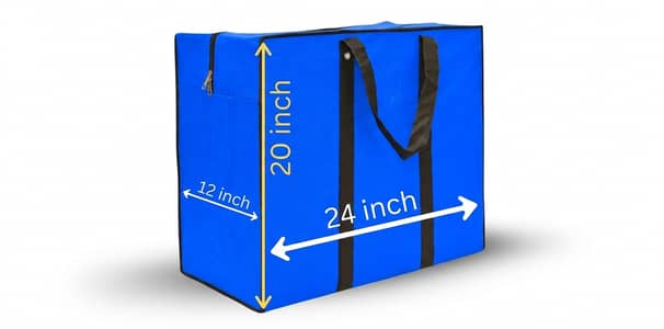 2 Pcs Large Storage & Travel Bag Set Heavy Duty 24x20x12 & 27x24x14 I
