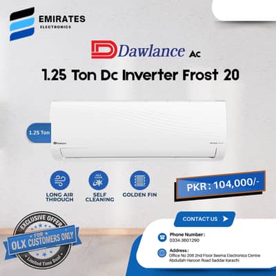 Dawlance 1.25 Ton DC Inverter AC Frost 20 – Energy Saver