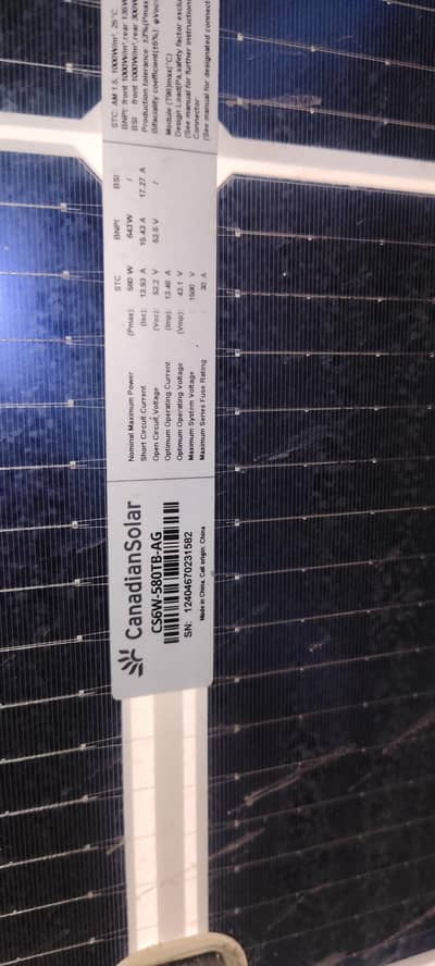 580 Watt Solar Panal