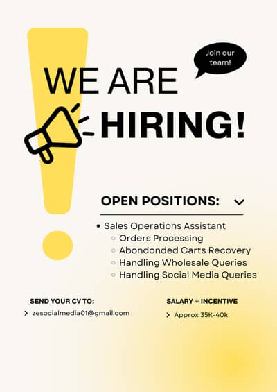 Sales Operations Assistant Required