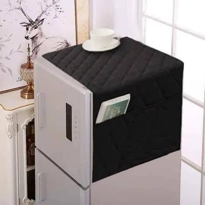 Stylish Quilted Refrigerator Top Cover with Side Pocket