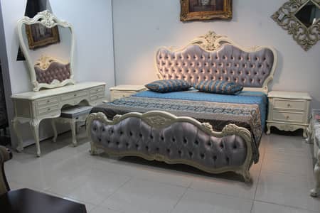 Luxury Royal King Size Bed Pakistan 2026 | Premium Carved Bedroom
