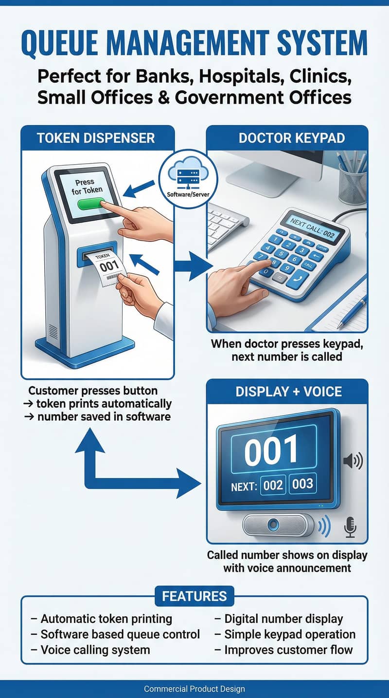 Queue Management System | Token Machine Digital Token Display Karachi 1