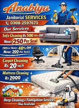 Sofa Cleaning, Carpet Cleaning, Mattres Cleaning in all karachi