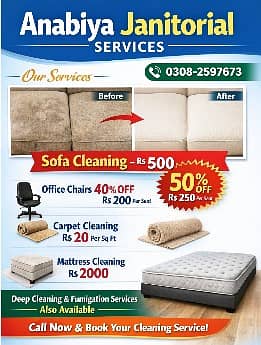 Sofa Cleaning/carpet cleaning/mattress cleaning deep cleaning ,karachi