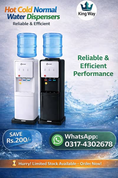 Water Dispenser King Way Hot, Cold & Normal – Reliable & Efficient