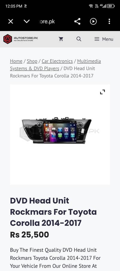 Corolla Android panel.