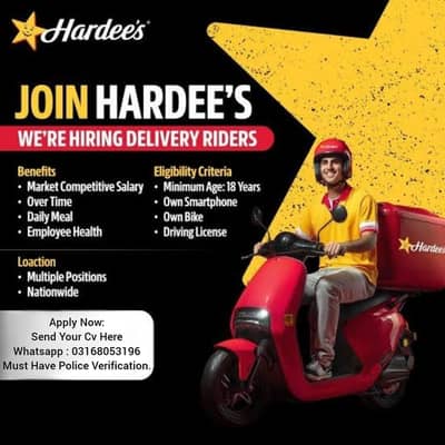 We're Hiring Part And Full Time Riders