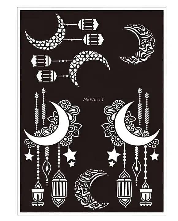 Mehendi Stickers Beautiful Stencil Henna Fashion Design, Ramzan Mehandi stencils , mehndi sticker