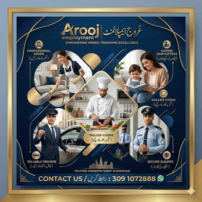 Maids / House Maids / Chef / House Cook / Baby Sitter maid available