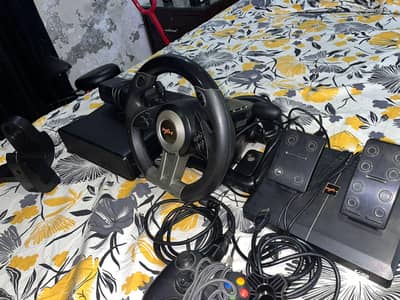 Xbox 360 plus pxn steering wheel 20 plus gamey