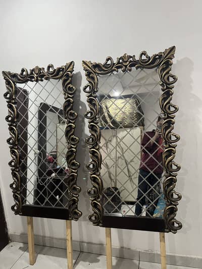 Home Wall Mirror Pair | Stylish Design | Decorative & Clear Glass