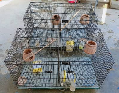 2 Cages suitable for Australian Parrots, Love Birds, Fancy Sparrows