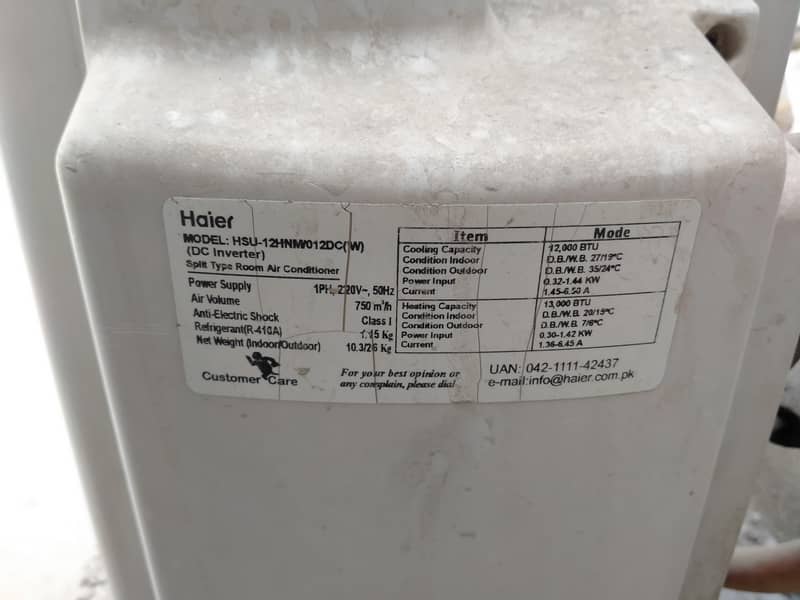 Haier one ton split ac 1