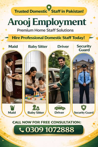 Maids / House Maids / Chef / House Cook / Baby Sitter maid available