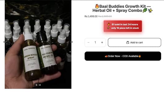 Baal Buddies Growth Kit – RootGrow Herbal Oil & Onion Boost Spray Comb