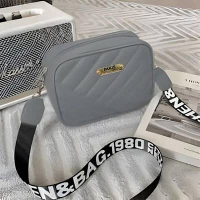 Gray leather Handbag for Girls & Women