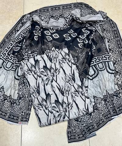 three piece dress , ladies dress pure lawn, bana doriya