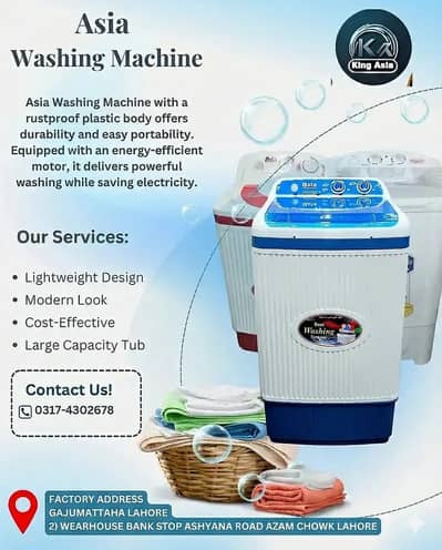 Asia Washing Machine with Rustproof Plastic Body