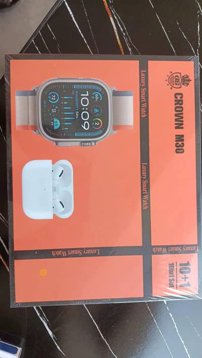 CROWN M30 Luxury Smart Watch + AirPods | 10 in 1 Deal | Brand New Pack