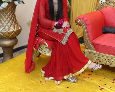 dabka stone mix work shirt with sharara