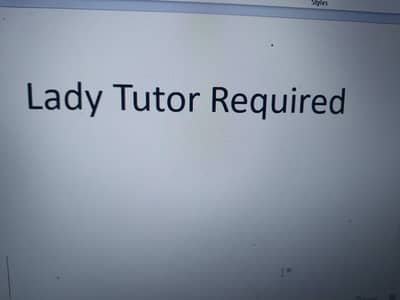 Lady Teacher Required