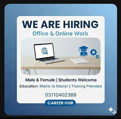 Part Time-Full Time-Office Work and Online Work Available