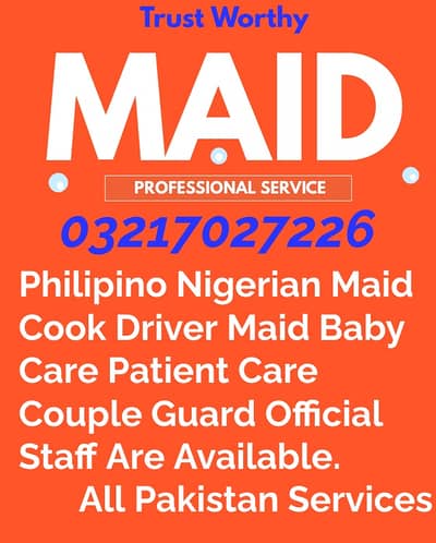 Cook Driver Maid Baby Care Patient Care Helper Available.