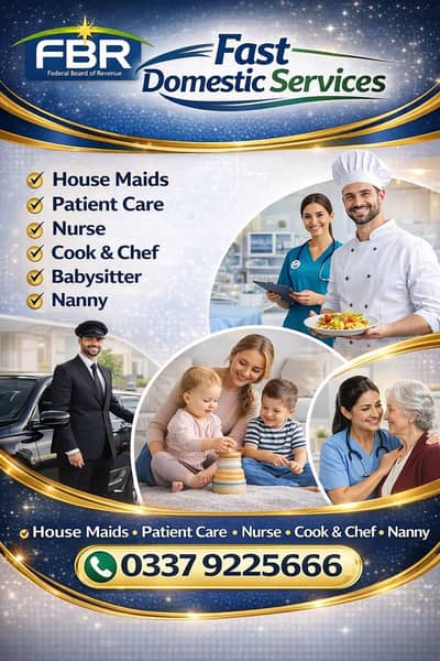 We provide all domestic staff services maids,cooks,nannies,drivers etc