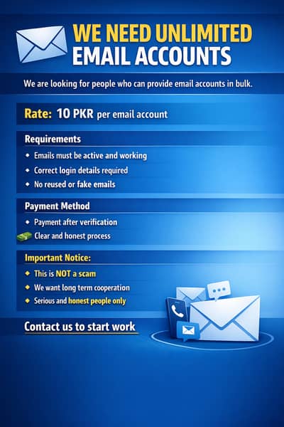 WE NEED UNLIMITED EMAIL ACCOUNTS.