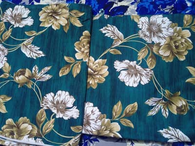 Elegant teal Floral cotton Sutton fabric crystal collection