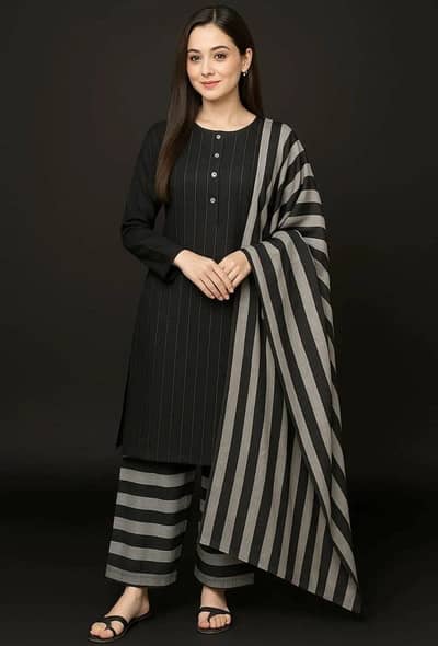 3 Pcs women unstitchedPrinted suit