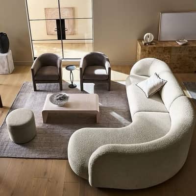 Sofa Set _ Luxury Curved Sofa Set & Designer- L Shaped Sofa + Chairs