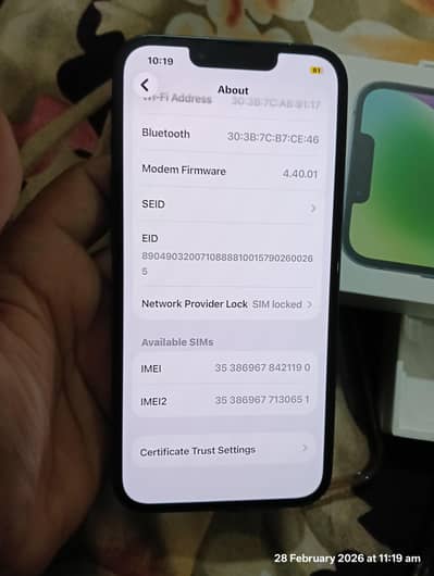 iPhone 14 JV LLA 128gb 10/10 with Box/Charger