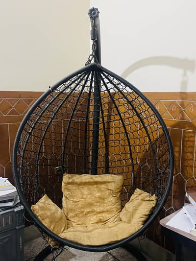 Hanging Egg Chair with Stand & Cushions