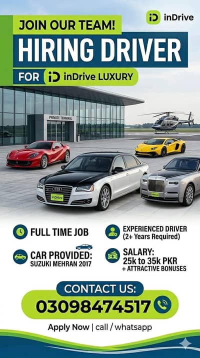 Need responsible Driver for Indrive and Yango