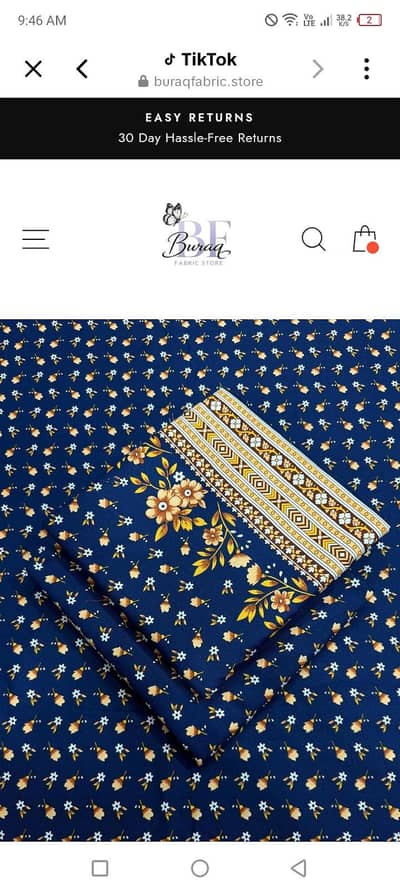 Ladies Marina Cotton 2 Piece Unstitched Suit – All Season Fabric