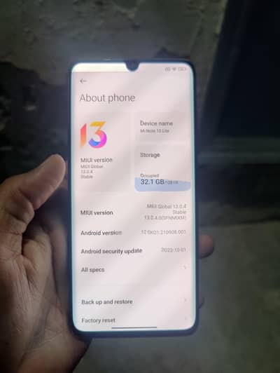 MI note 10 lite dual official pta 6/128  3d curved edge screen