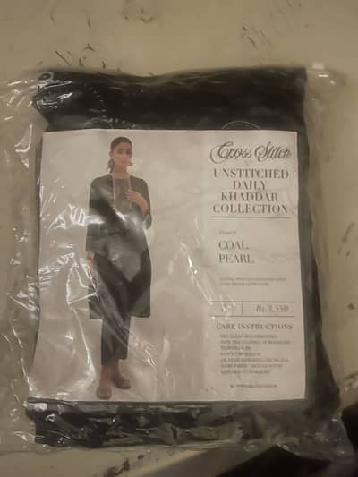 Original Cross stitch | 2piece Black khaddar | unstitch