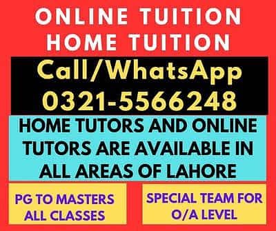 Home & Online Tutors/Male & Female Teachers/Home & Online Tuition