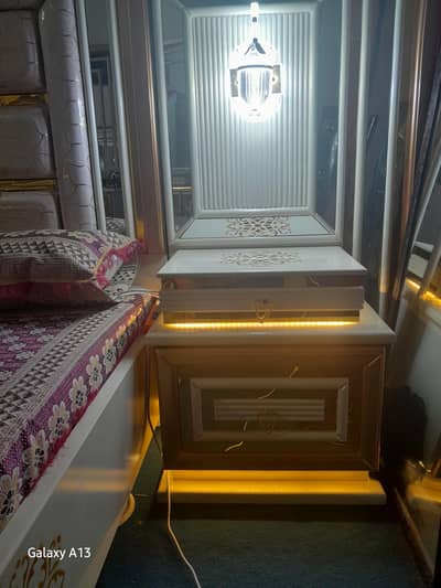 full luxurious lighting bed set with storage box