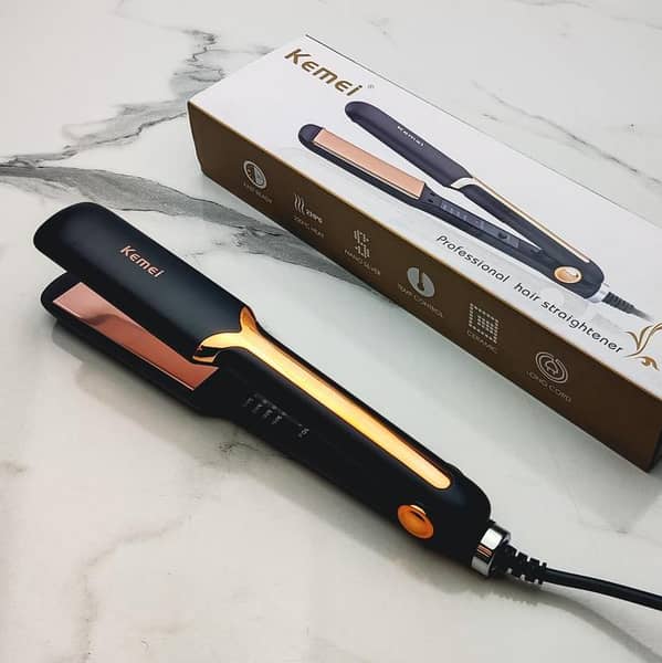 Kemei KM-458 Original Hair Straightener | Professional Ceramic Hair Iron | Fast Heating Straightener