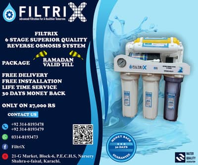 FiltriX 6 Stage Superior Quality Reverse Osmosis System.