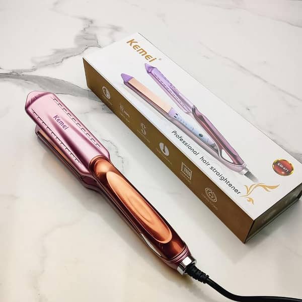 Kemei KM-471 Original Hair Straightener | Professional Ceramic Straightener | Adjustable Temperature